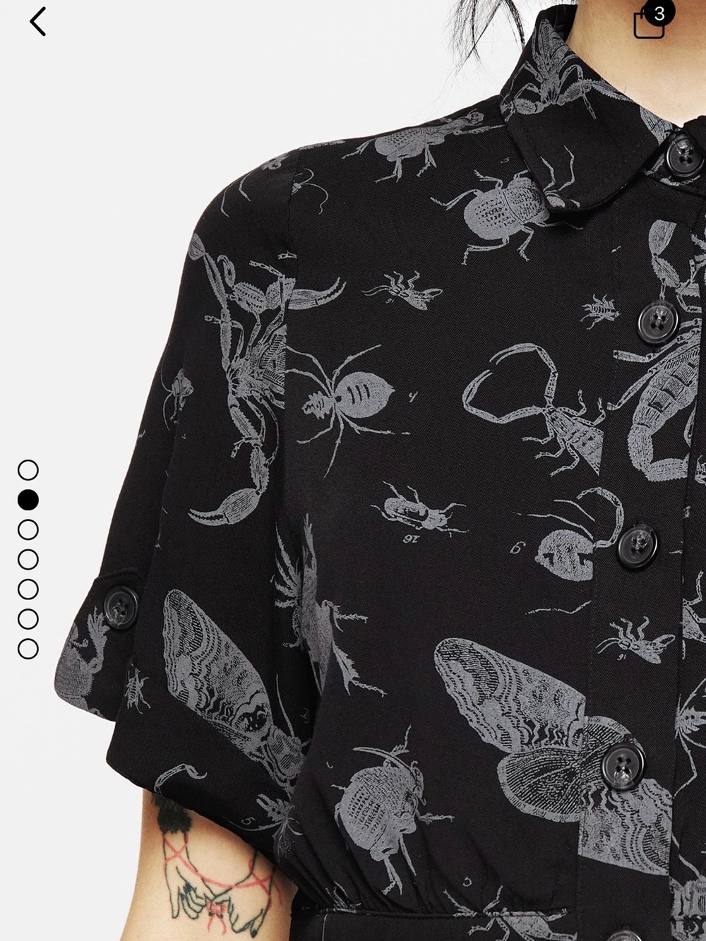 Disturbia Parasite Bugs Shot Sleeve Crop Shirt Size US 14 - Picture 3 of 7